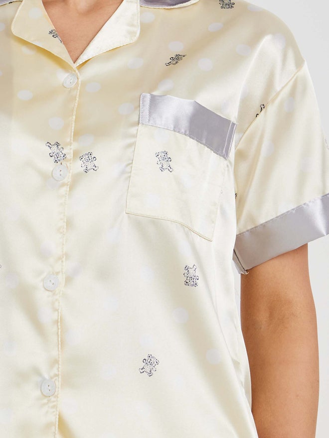 Take Two Take Two Printed Short Sleeve Shirt and Pyjama Set  - Image 3