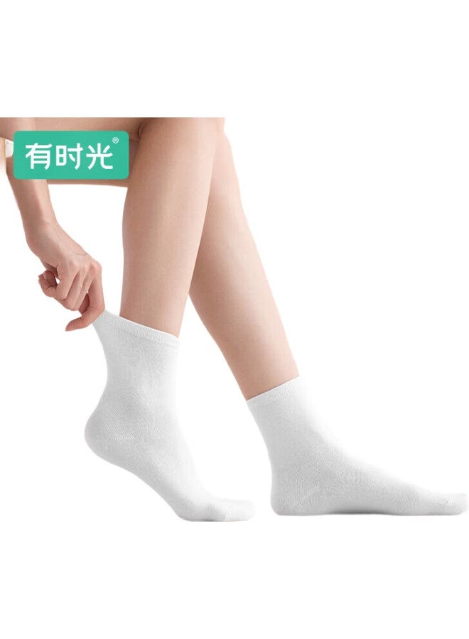 Sometimes Disposable Compression Socks Are Compressed In Bulk. These White Mid-Calf Travel Socks Are For Hotel Stays And Daily Use. 5 Pairs - Image 3