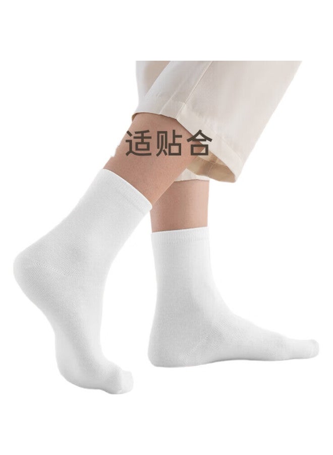 Sometimes Disposable Compression Socks Are Compressed In Bulk. These White Mid-Calf Travel Socks Are For Hotel Stays And Daily Use. 5 Pairs - Image 1