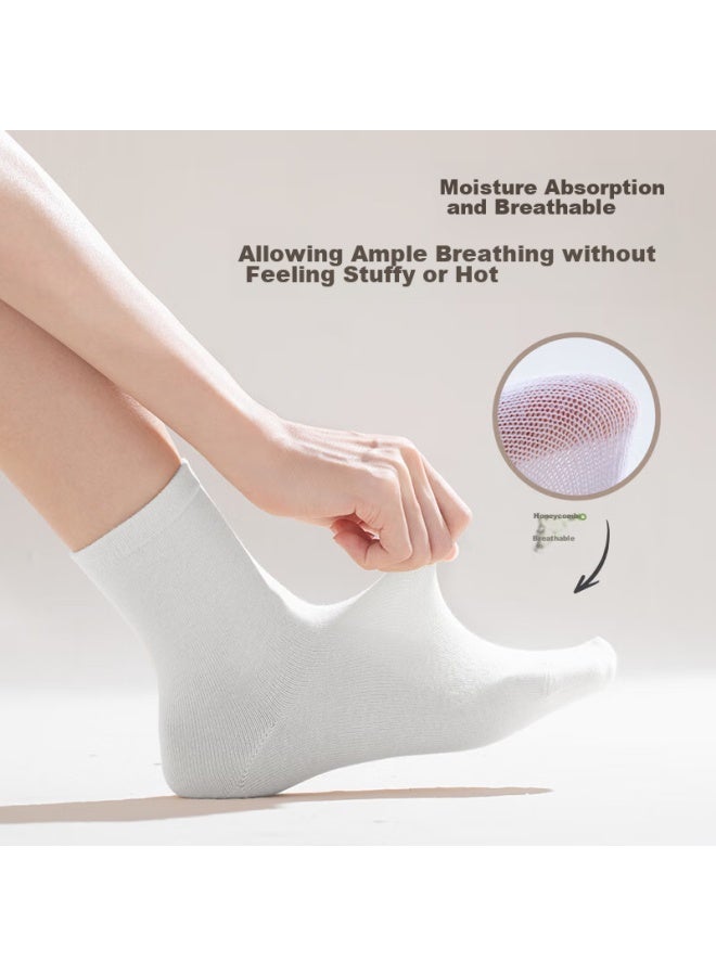 Sometimes, Disposable Compression Socks Are Compressed In Bulk. These White Mid-calf Travel Socks Are For Hotel Stays And Daily Use. 5 Pairs - Image 3