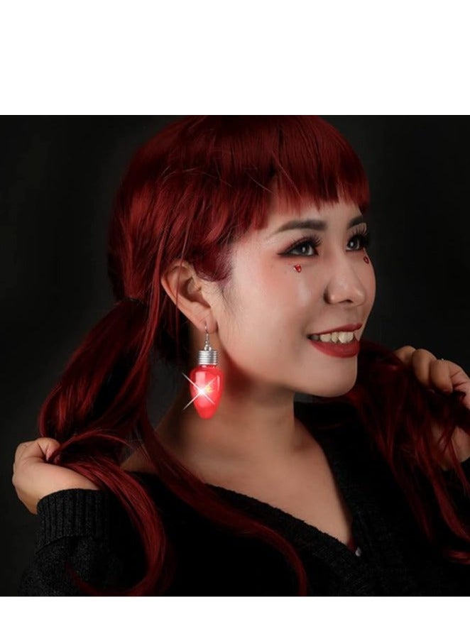 Najwa Fashion LED Light Bulb Dangle Drop Earrings Color Bulbs Light Up Dangling Charm Glow in The Dark  Earring Stud Cute Jewelry Christmas Festival Gifts for Women Teen Girls Hypoallergenic  - Image 2