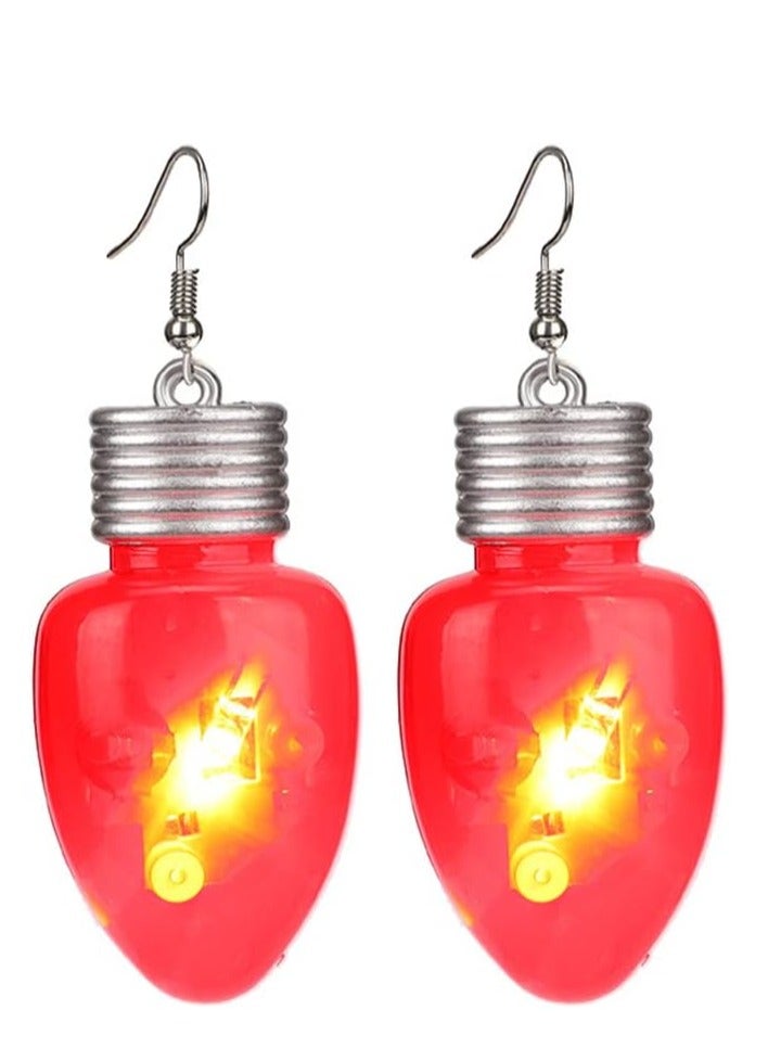Najwa Fashion LED Light Bulb Dangle Drop Earrings Color Bulbs Light Up Dangling Charm Glow in The Dark  Earring Stud Cute Jewelry Christmas Festival Gifts for Women Teen Girls Hypoallergenic  - Image 1