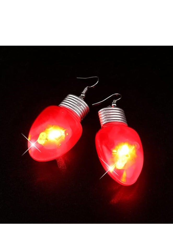 Najwa Fashion LED Light Bulb Dangle Drop Earrings Color Bulbs Light Up Dangling Charm Glow in The Dark  Earring Stud Cute Jewelry Christmas Festival Gifts for Women Teen Girls Hypoallergenic  - Image 3