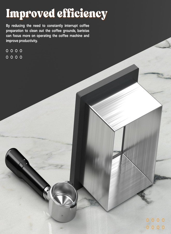 Bulipu Bottomless Coffee Knock Box, Stainless Steel Espresso Knock Box Chute for Coffee Grounds, Counter Mounted Knock Box, Open Bottom Countertop Knock Box for Commercial Coffee Shop Office Home - Image 5