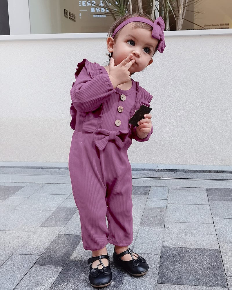 Mioglrie Newborn Baby Girl Clothes Romper Gifts - Cute Infant Girl Outfits - Cotton Jumpsuits - Purple - 3-6 Months - Image 2