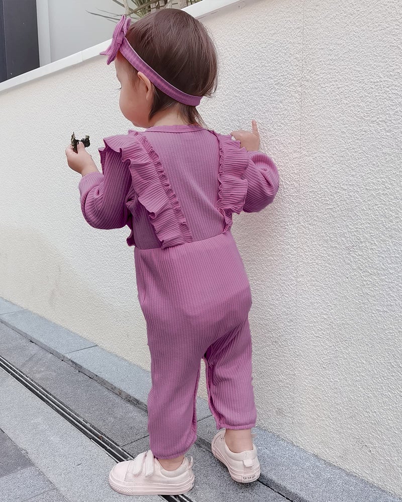 Mioglrie Newborn Baby Girl Clothes Romper Gifts - Cute Infant Girl Outfits - Cotton Jumpsuits - Purple - 3-6 Months - Image 3