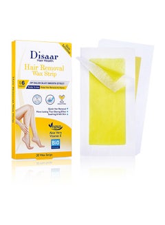 Disaar 20 Piece Wax Strips for Hair Removal Set - Natural Plant Extracts Soothe Soft Skin - Trimmable Wax Strips for Body, Face, Legs& Eyebrows (Sensitive Skin (Aloe Vera + Vitamin E))  - Image 1