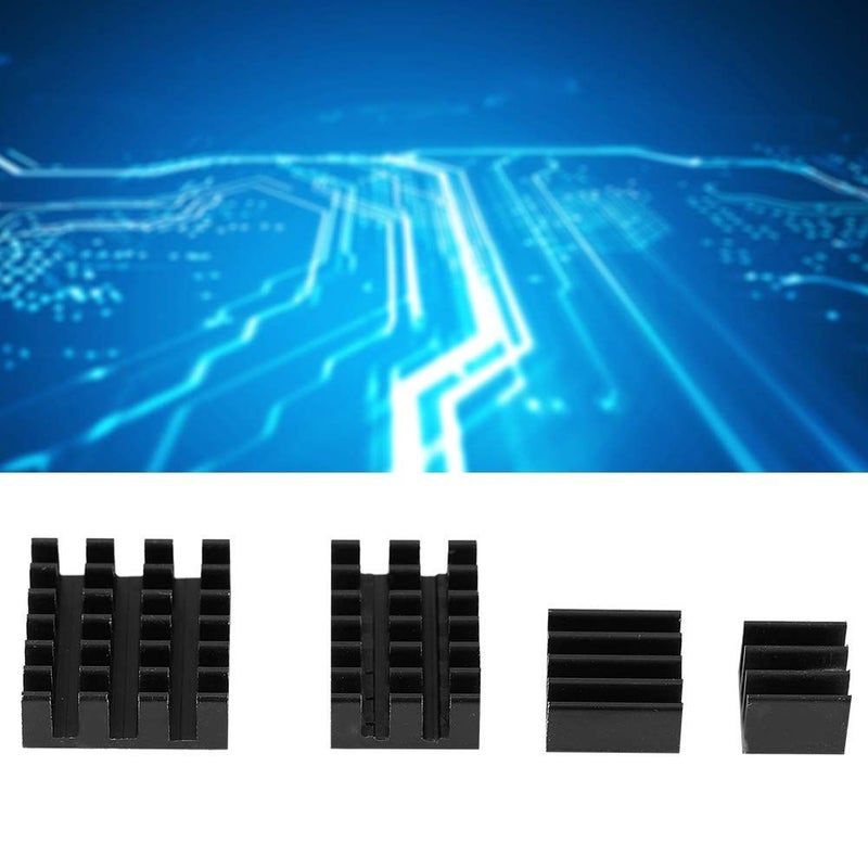 WALFRONT 20 Pieces Black Aluminum Heat Sink CPU Cooler IC Chip Set with Double Sided Thermal Adhesive for Raspberry Pi 2 3 4 3B 4B MOSFET PCB Power Board - Image 5