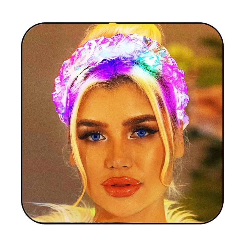 GORTIN Light up Headband LED Neon Headpiece Carnival Rave Costume Hair Accessories for Women - Image 1