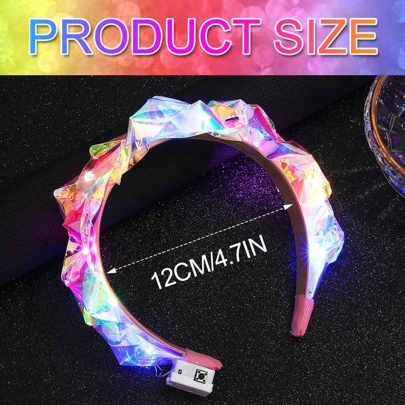 GORTIN Light up Headband LED Neon Headpiece Carnival Rave Costume Hair Accessories for Women - Image 4
