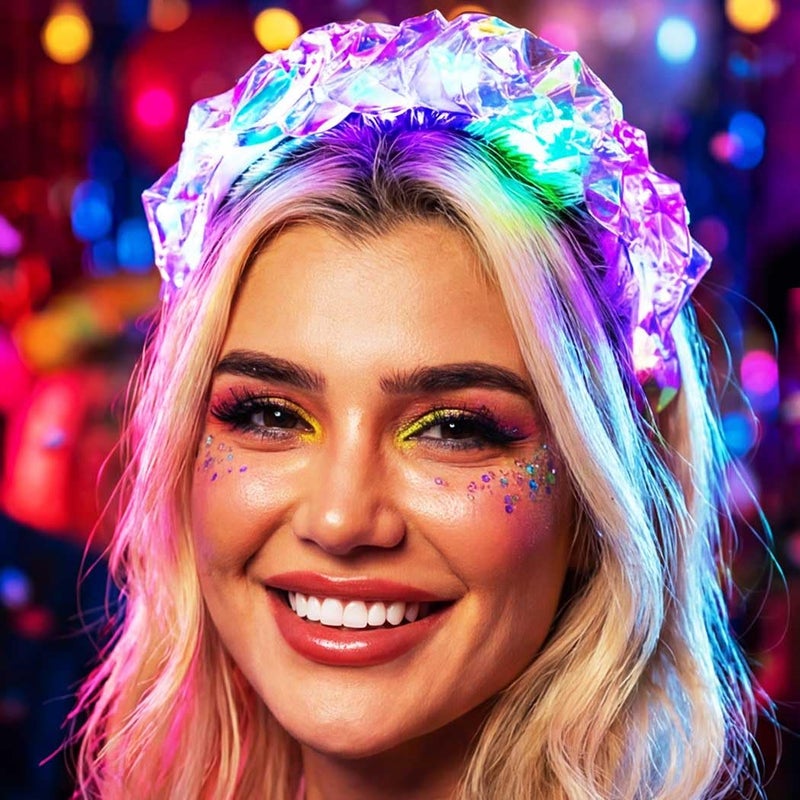 GORTIN Light up Headband LED Neon Headpiece Carnival Rave Costume Hair Accessories for Women - Image 5