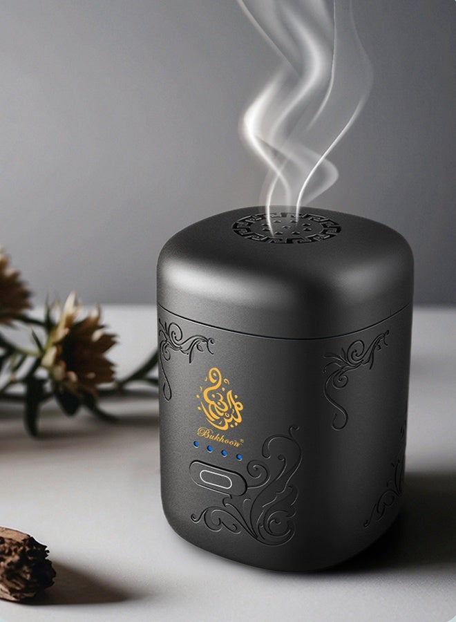 بخون مبخرة كهربائية صغيرة مع إضاءة عرض مبخرة عربية مبخرة محمولة قابلة لإعادة الشحن عبر USB مجموعة هدايا - Image 1