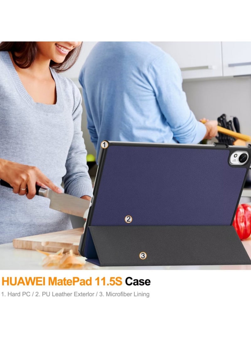 Best Choice Products - For Huawei Mate MatePad 11.5S Case, Slim Folio Protective Case Hard Shell Lightweight Stand Smart Cover for Huawei Mate MatePad 11.5S,Blue - Image 1