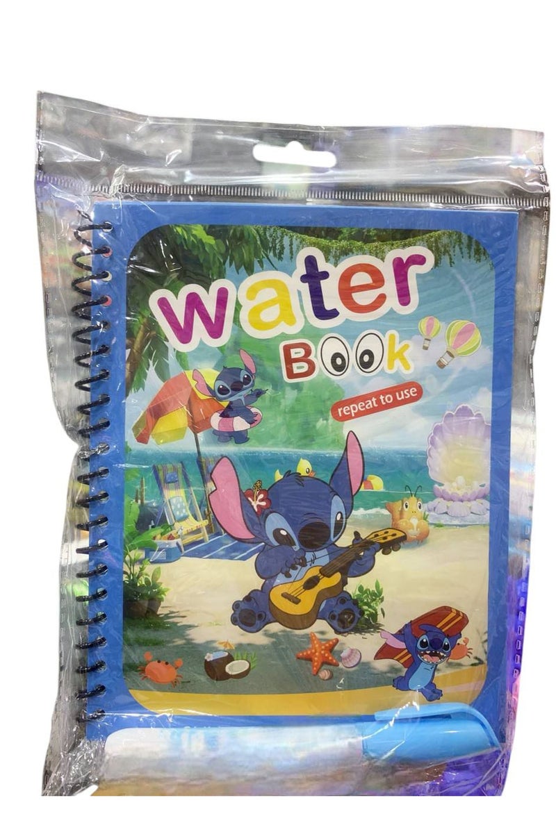 كتاب تلوين مائي قابل لإعادة الاستخدام بشخصية Stitch اللطيفة 🎨💦   يتيح للطفل التلوين بالماء فقط، بدون فوضى! مثالي للترفيه الآمن والتعليم المرح في أي وقت وأي مكان.
