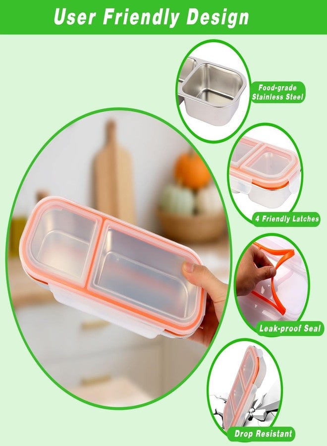 Tendula Reusable Stainless Steel Snack Containers with Airtight Lids, Compartment Snackle Box for Nuts, Fruits for kids, Divided Food Storage Box for work School. (2 Compartment) - Image 5