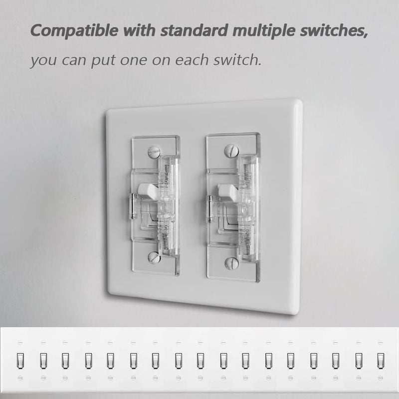 ILIVABLE Light Switch Guard, Child Proof Wall Switch Plate Protects Your Lights or Circuits from being Accidentally Turned On or Off by Children and Adults (Clear, 2 Pack) - Image 3