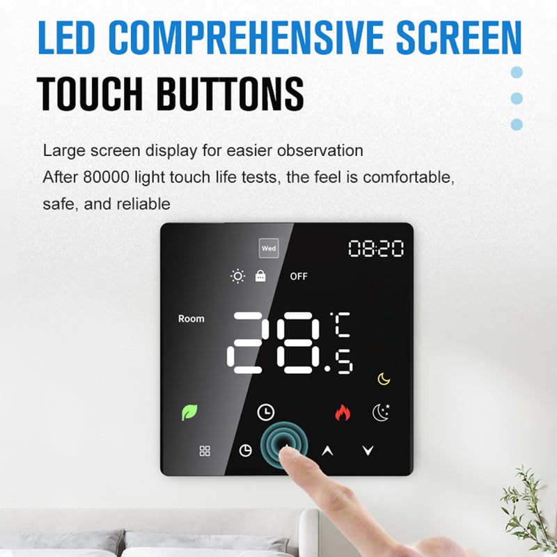 Smart Thermostat for Home Touchscreen Voice Control Programmable Temperature Control IP20 Protection Auto/Manual Mode Digital Thermostat for 3A Water Underfloor Heating - Image 5