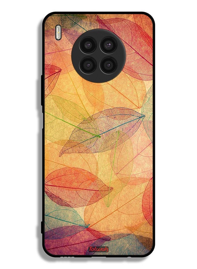 Tolwak Huawei nova 8i Protective Case Cover Leaves Abstract Digital Art - Image 2