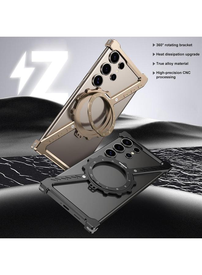S-TOP Case For Samsung Galaxy S24 Ultra 5G Z-shaped Frameless Metal 360 Holder MagSafe Phone Case - Image 2