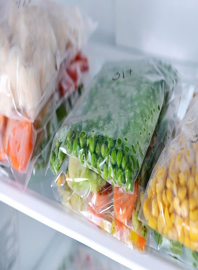 Nirvik Zip lock Pouches, Zip lock Bag For Storage, Freezer RE-USABLE Zipper Bags, Ziplock Bags For Fridge Storage, Zip lock bags Medium (9"X 10") (Ziplock Pouch) (25) - Image 3