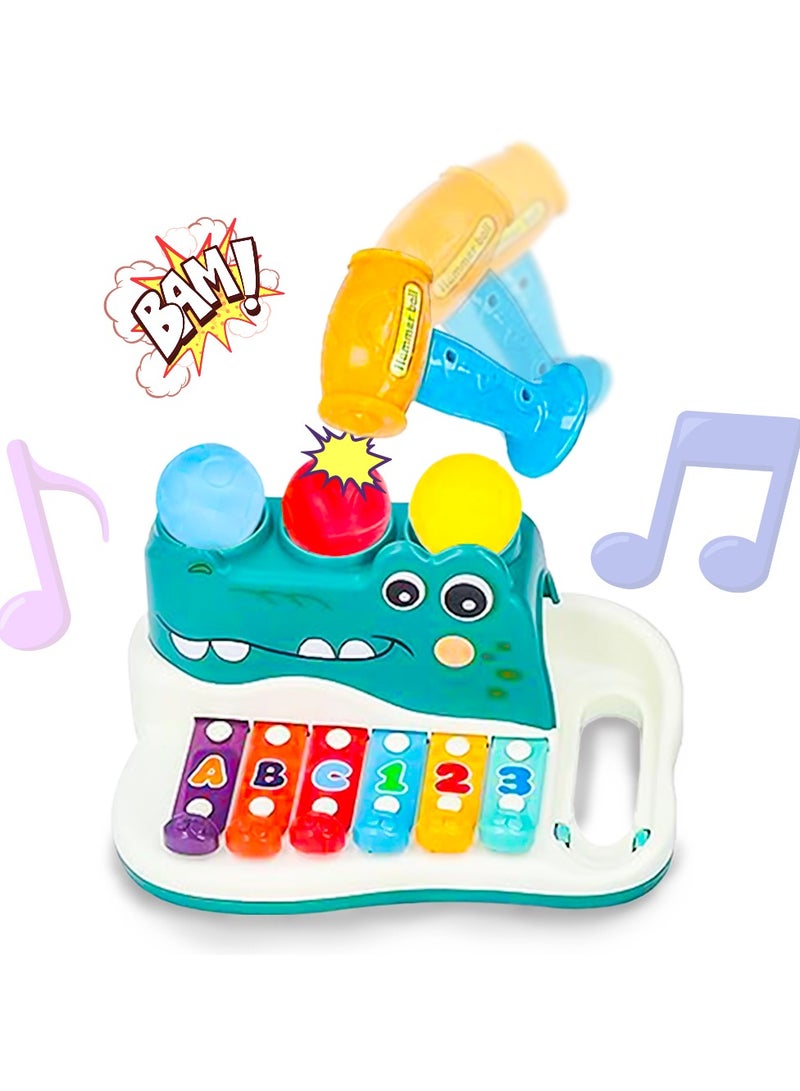 UKR 2-in-1 Xylophone Pounding Toy – Musical Instrument with Hammer & 6 Keys | Early Learning Toy for Toddlers 18+ Months | Interactive Developmental Toy for Fine Motor Skills - Image 1