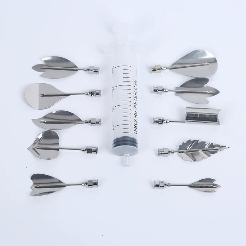 KERFORA DAIWIK Gelatin Art Starter Kit 11PCS 3D Pudding Cake Decorating DIY Tool Set Includes 10 PCS Gelatin Tools and 20ml Syringe Pudding Pastry Nozzles for Cake Decoration Jelly Cake Making E - Image 1