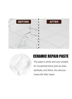 Generic Ceramic Tile Repair Paste, 100ml Porcelain Repair Kit, Bathtub Repair Paste, Enamel Fiberglass Porcelain Acrylic Repair Cream, Tile Tub Sink and Shower Repair Paste for Scratches Holes Cracks  - Image 3
