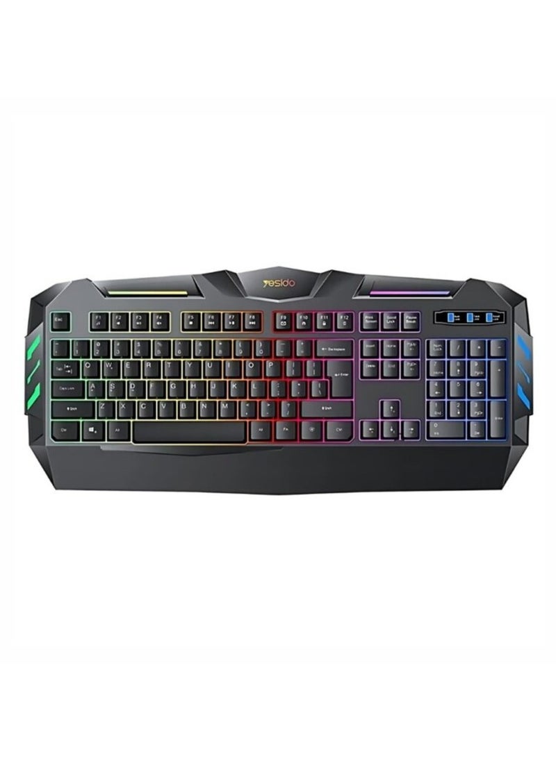 Yesido Yesido KB21 Gaming Keyboard Mechanical feel Large curvature keycaps, USB Wired Gaming Keyboard With Breathing Light  - Image 1