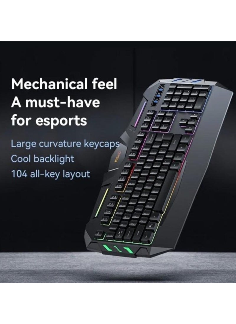 Yesido Yesido KB21 Gaming Keyboard Mechanical feel Large curvature keycaps, USB Wired Gaming Keyboard With Breathing Light  - Image 4
