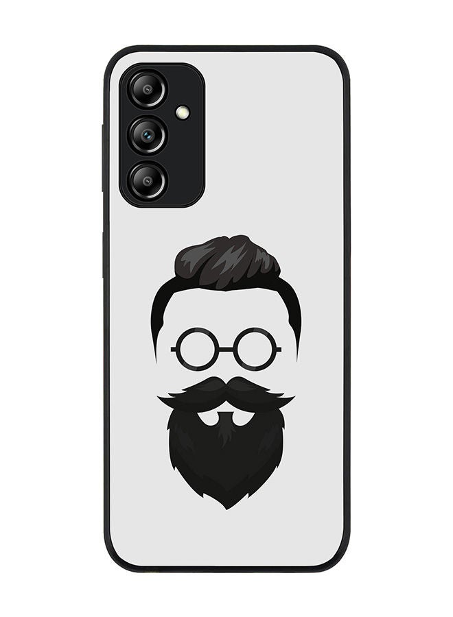 Stylizedd Rugged Black edge case for Samsung Galaxy A24 4G Slim fit Soft Case Flexible Rubber Edges Anti Drop TPU Gel Thin Cover - Beard Hipster - Image 1