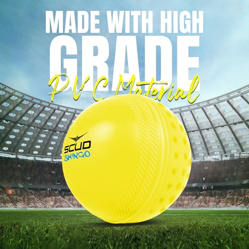 SCUD Swingo Wind Ball for Cricket, Specially Designed for Swing, Dual-Surface Half-Dimple & Half-Smooth Design, PVC | 72.39mm Diameter, 105g(Pack of 6pc Balls, Muliticolor) - Image 3