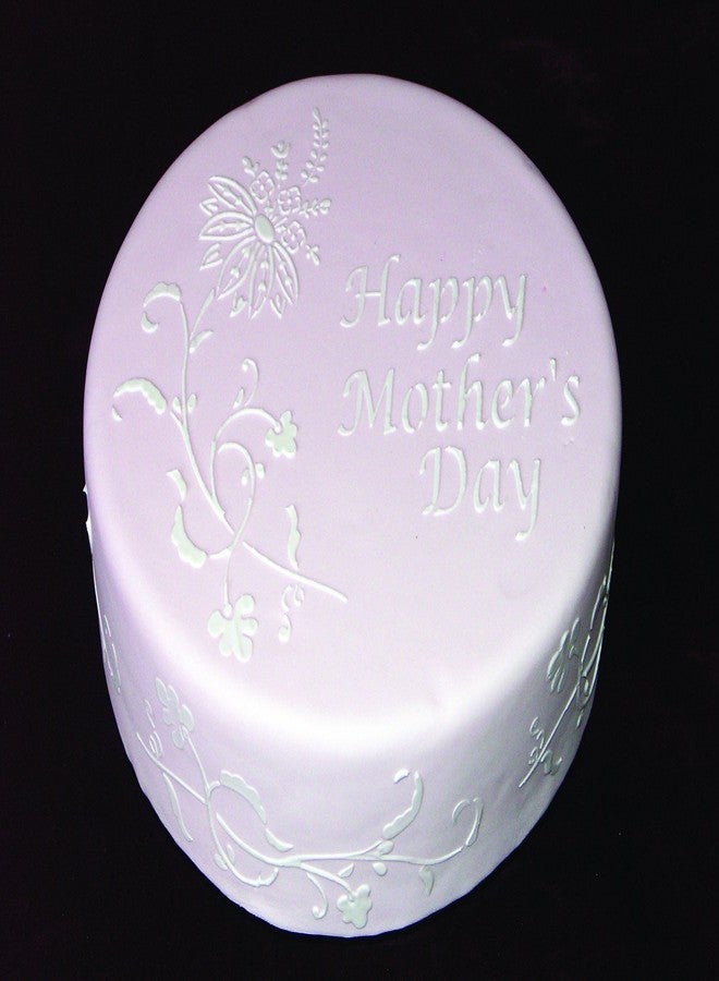 Designer Stencils Happy Mother's Day Cake Stencil, Beige/semi-transparent - Image 4