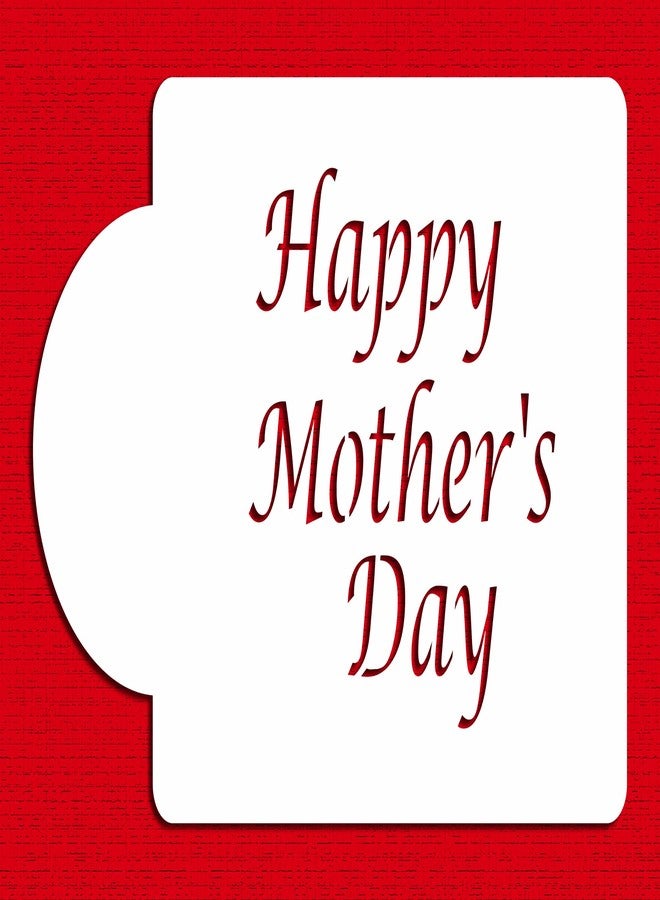 Designer Stencils Happy Mother's Day Cake Stencil, Beige/semi-transparent - Image 1