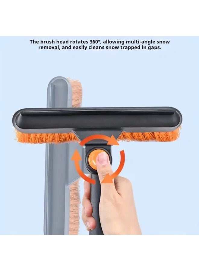 Orange Three Piece Snow Shovel Set Detachable Portable With Ice Scraper Brush Adjustable Lightweight - Image 3