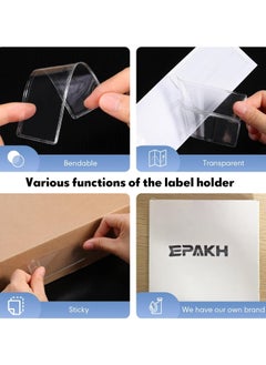 Oasisgalore Adhesive Label Holders, 1.2 x 4.3 Inch Clear Pockets for Drawers, Cabinets, Storage Bins, 50 Pack  - Image 4