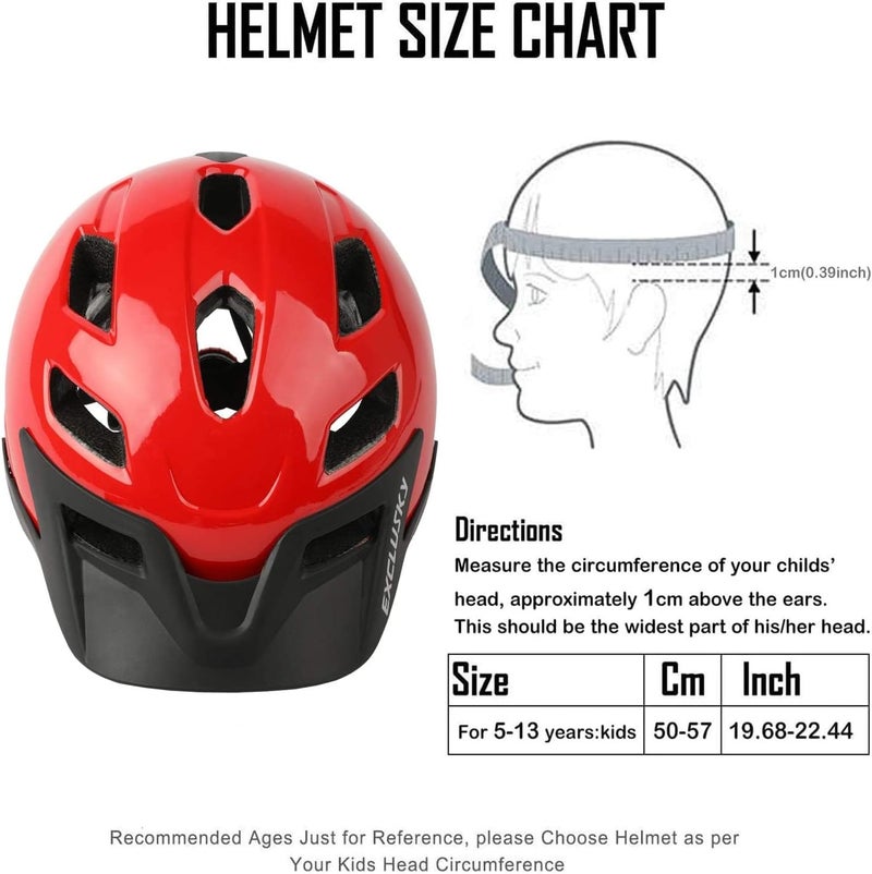 EXCLUSKY Kids Helmet, Kids Bike Helmet Child Boys Girls Bike Helmet Age 5-13 Adjustable Bicycle Scooter Skating Cycle Helmet 50-57cm - Image 2