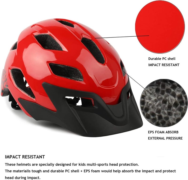 EXCLUSKY Kids Helmet, Kids Bike Helmet Child Boys Girls Bike Helmet Age 5-13 Adjustable Bicycle Scooter Skating Cycle Helmet 50-57cm - Image 5