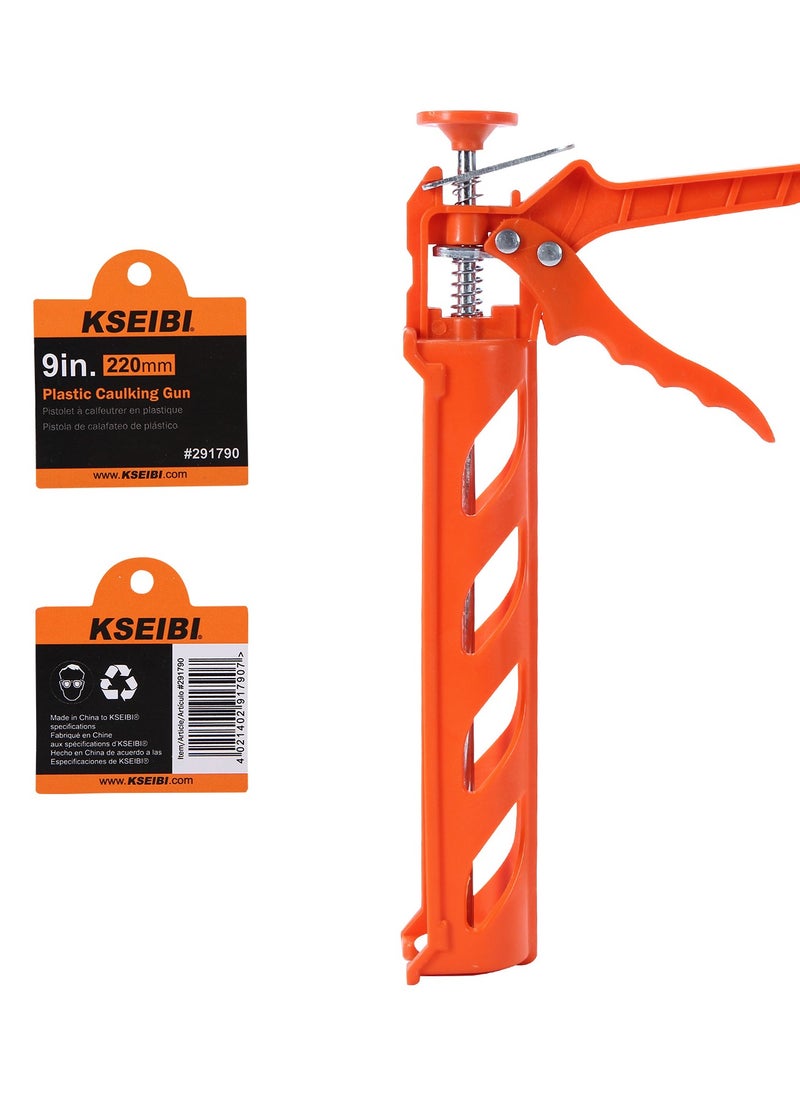 KSEIBI - Plastic Caulking Gun , Retractable Seal Puncture Tool, Caulking Around Corners, Sealing Gaps and Cracks, Ideal for Use Around Windows, Doors, To Prevent Drafts, Water Intrusion - Image 1