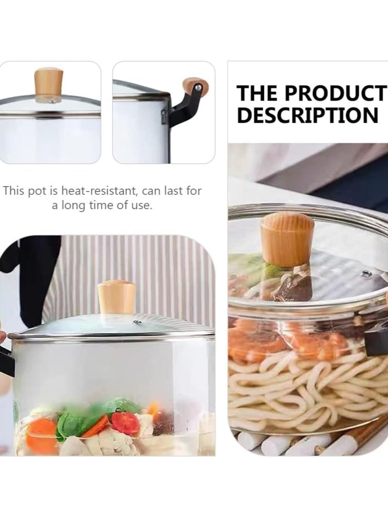 Reko 3.5L Kitchen Cooking Saucepan With Lid And Double Wooden Handle Glass Saucepan with Cover, Heat-resistant Glass Stovetop Clear Cooktop Safe for Pasta Noodle, Soup, Milk, Baby Food making or Heating - Image 5