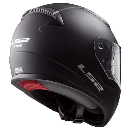 LS2 Helmets Full Face Rapid Street Helmet (Matte Black - Large) - Image 3