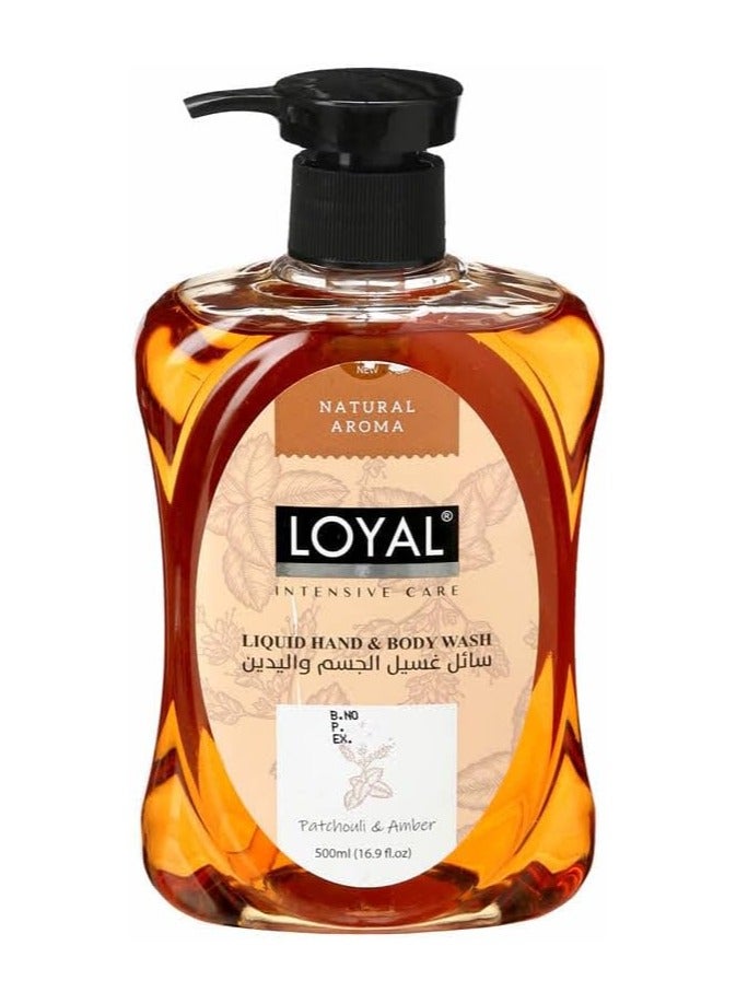 Loyal Liquid Hand & Body Wash, Patchouli & Amber 500ml - Image 1