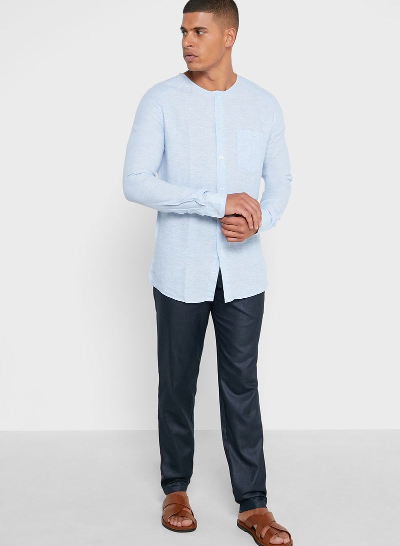 87Origins Grandad Collar Regular Fit Shirt  - Image 4
