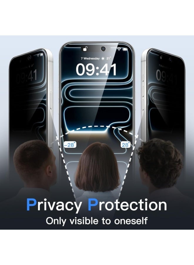 Privacy Screen Protector for iPhone 16 Pro, Anti-Spy 9H Tempered Glass, Case Friendly, Bubble-Free, HD Clear, Scratch Resistant Screen Guard - Image 3