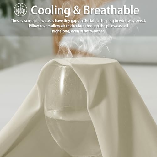 WhatsBedding Body Pillow Cover Cooling Fabric, Long Pillowcase Breathable & Skin-Friendly, Zipper Closure - Khaki (20x54 inch) - Image 3