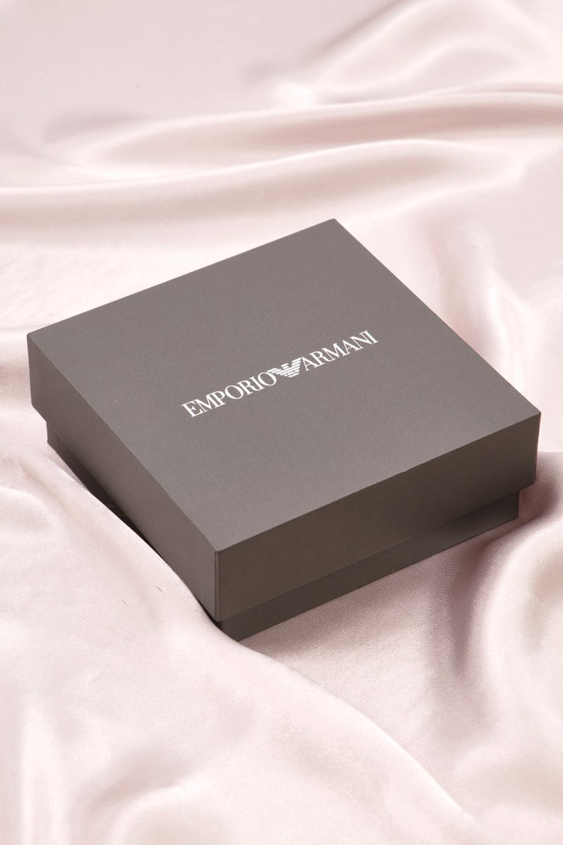 EMPORIO ARMANI Men Stainless Steel Chain Bracelet With Logo Detail, Black  - Image 2