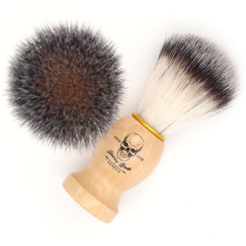 Menesia Shaving Brush for Men, Wood handle Shave Brush,Mens Shaving Cream & Soap Brush (skull) - Image 5