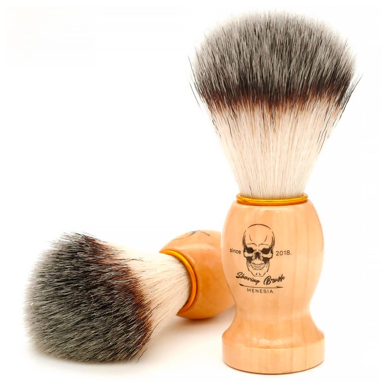 Menesia Shaving Brush for Men, Wood handle Shave Brush,Mens Shaving Cream & Soap Brush (skull) - Image 4
