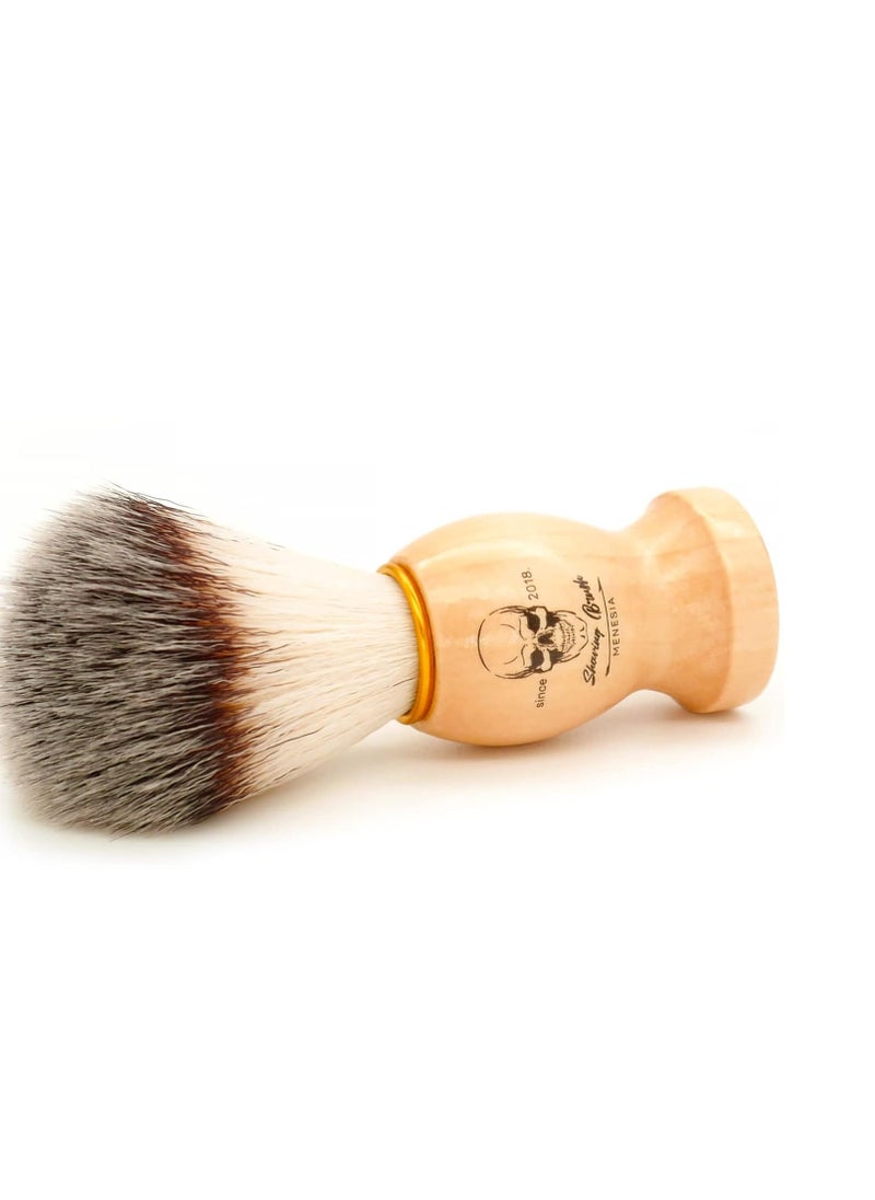 menesia Shaving Brush for Men, Wood handle Shave Brush,Mens Shaving Cream & Soap Brush (skull)  - Image 3