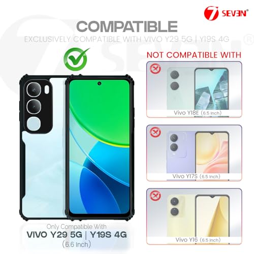 7-Seven 7SEVEN® Ipacky Back Cover for Vivo Y29 5G | Y19S 4G Mobile Back Case Shock Proof Design Camera Edges Protection Crystal Clear Phone Case Precise Cutouts Matte Black Soft Bumper Phone Cover - Image 2