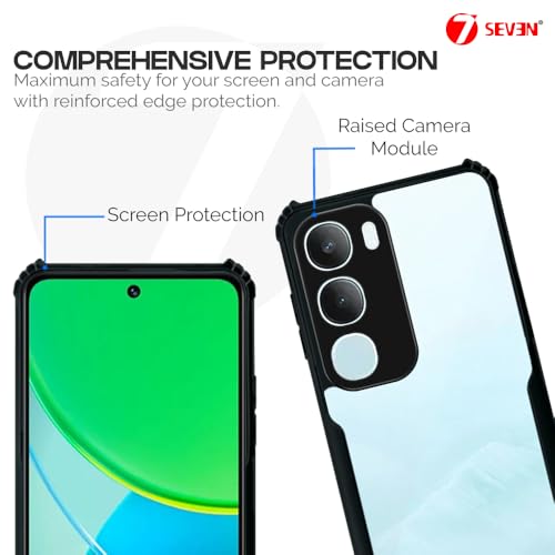 7-Seven 7SEVEN® Ipacky Back Cover for Vivo Y29 5G | Y19S 4G Mobile Back Case Shock Proof Design Camera Edges Protection Crystal Clear Phone Case Precise Cutouts Matte Black Soft Bumper Phone Cover - Image 3
